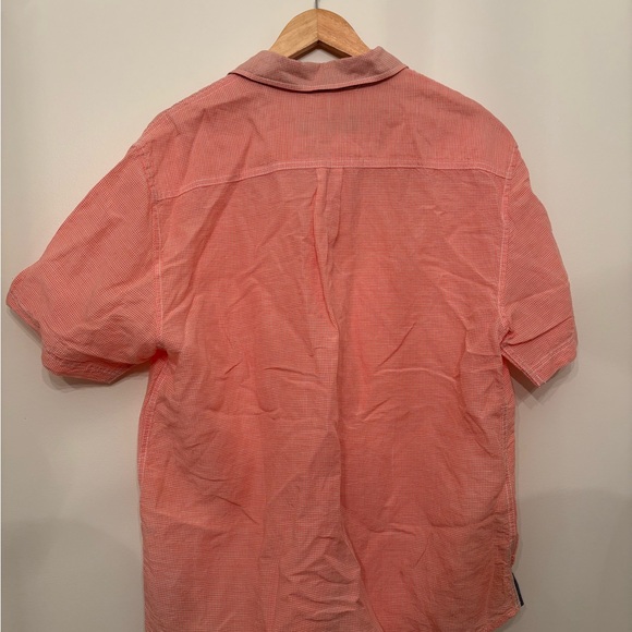 Tommy Bahama Pink Coral Linen Short Sleeve Shirt Size Large -Beach Summer Resort - Picture 6 of 6